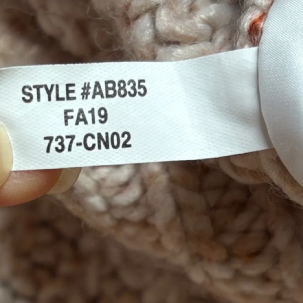 J. Crew Textured Knit Sweater‎ - Cream/Pink With Button Neck